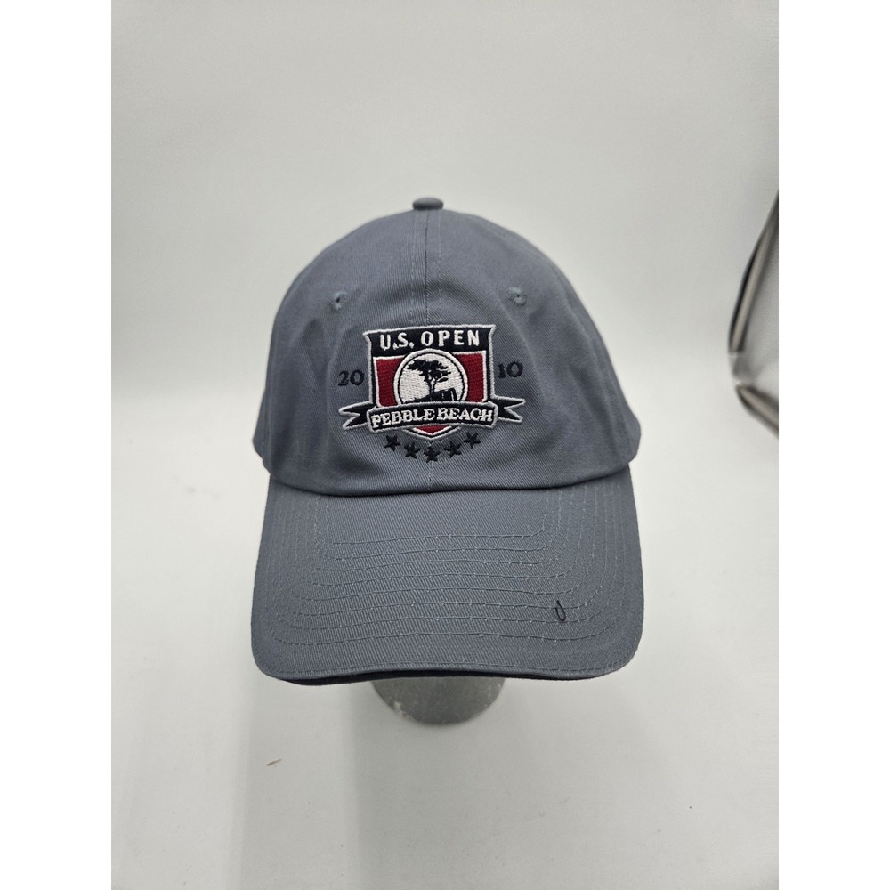U.S. Open Pebble Beach Hat Cap Strap Back Gray USGA Golf Tournament Mens 2010